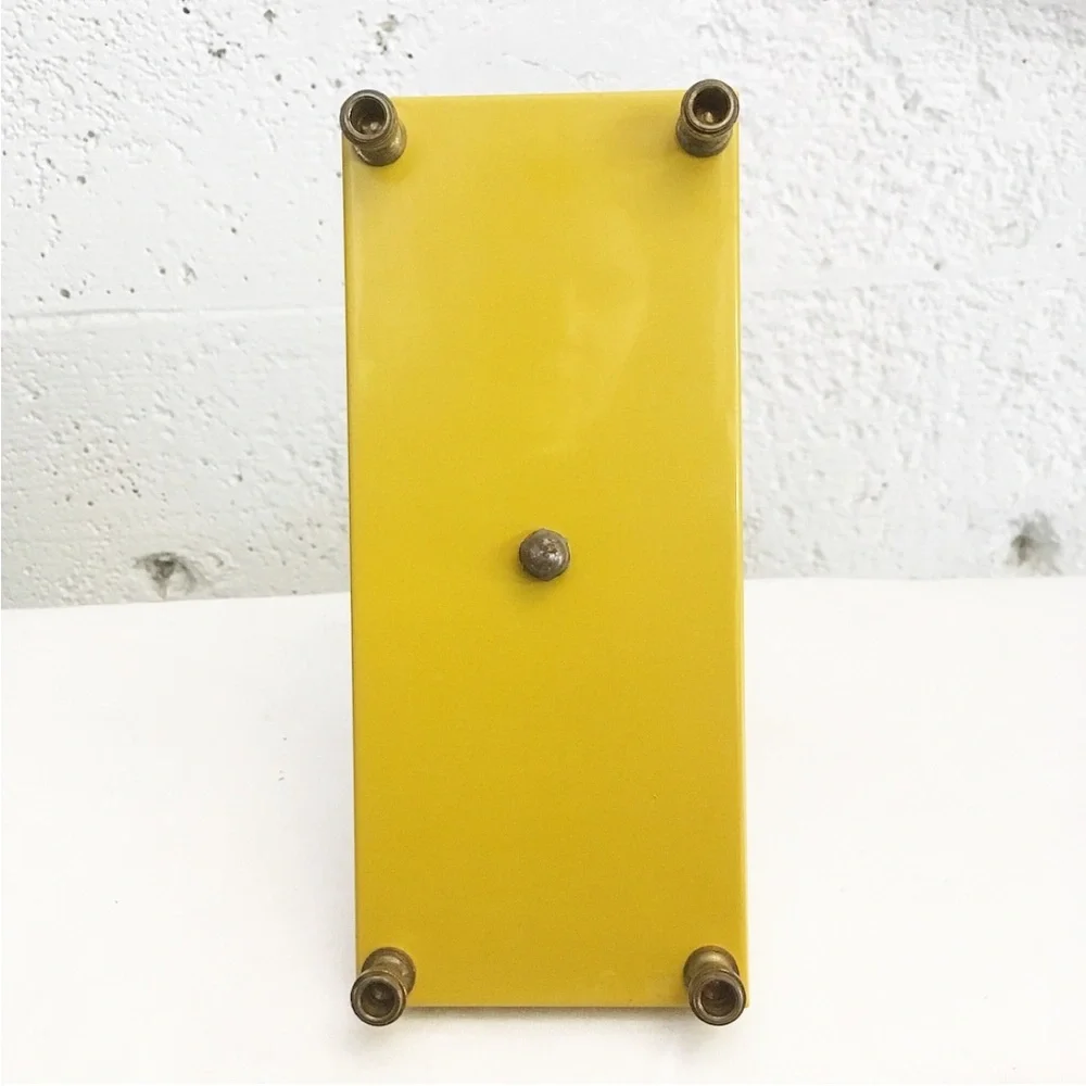 VINTAGE Mustard Yellow & Brass Retro Condiment Holder - Picture 5 of 14